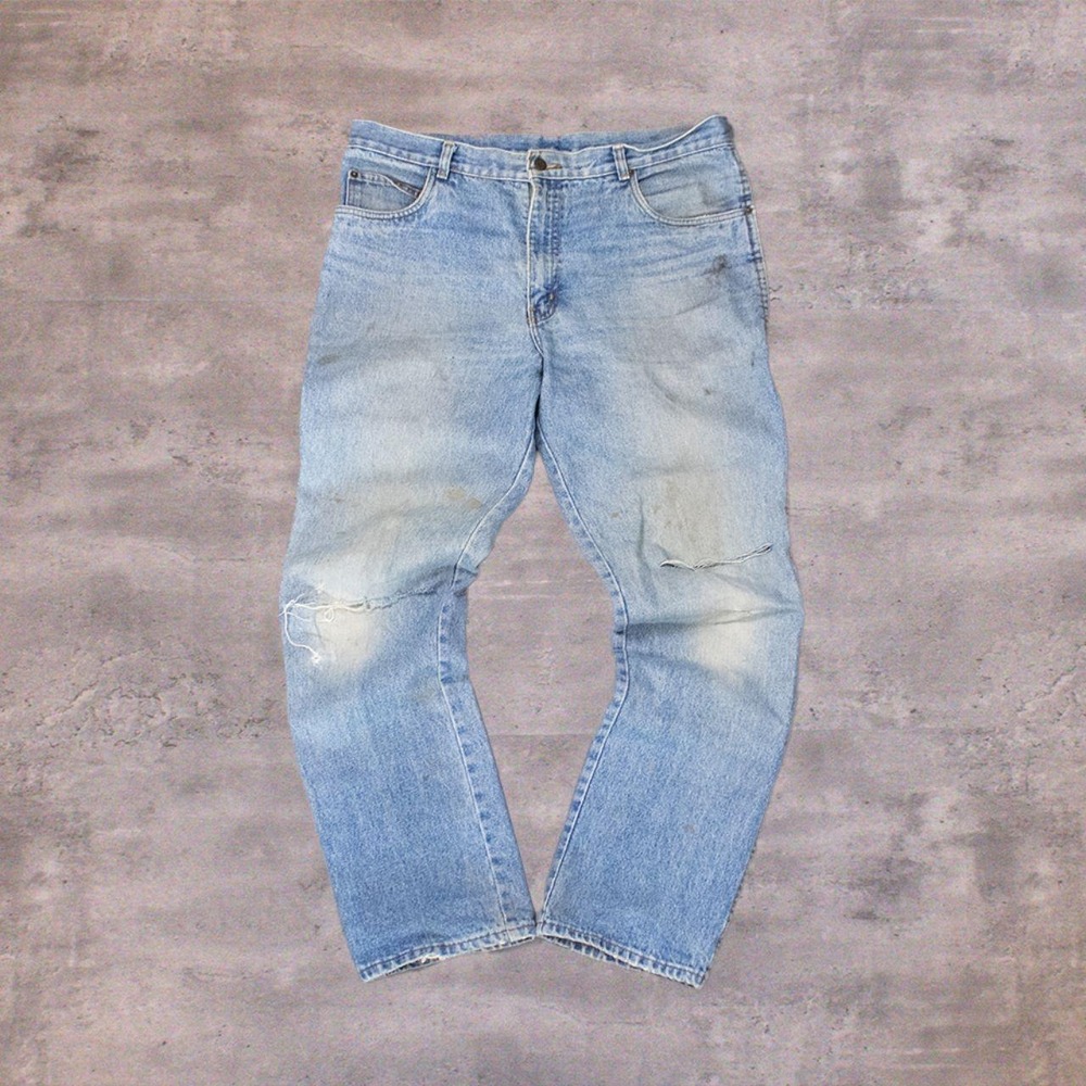 90's Chaps Ralph Lauren Distressed Mudwash Baggy Relax Fit Denim Jean's Pant's